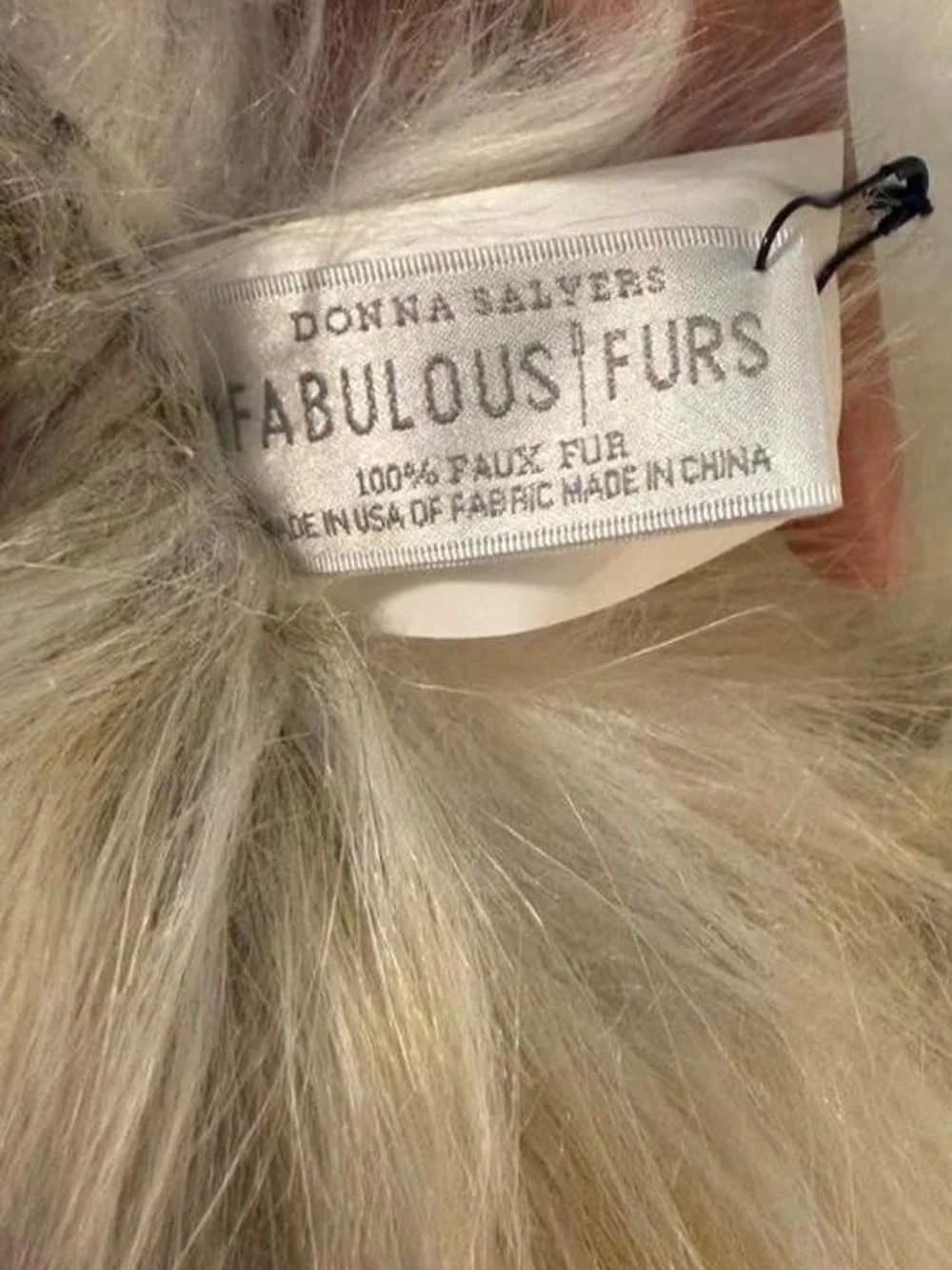 Donna Salyers Fabulous Furs Arctic Fox Faux Fur Halo Headband Ear Warmer NWT